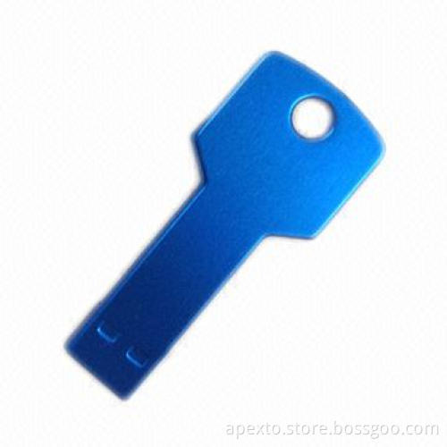 Metal Key Shaped USB Disk with 512MB to 16GB Memory Capacity, Customized Shapes Welcomed